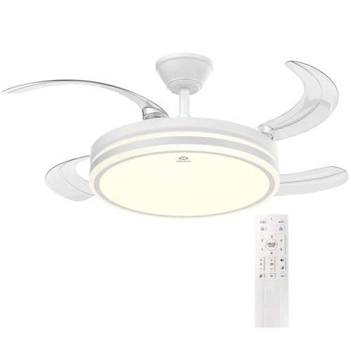 Disfruta de un flujo de aire potente y equilibrado. Las aspas retráctiles se ocultan para ahorrar espacio y no acumulan polvo. Ajusta la luz y la velocidad con tu mando a distancia. Ideal para el verano y el invierno, con tecnología silenciosa y eficiente.