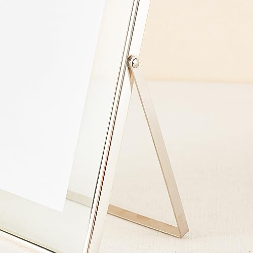 Image of Calculs 5-Pack Photo Guest Book Sign, 8x10 Silver Floating Picture Frame | Double glass metal frame, fits 6x8 insert, photo guest book station, reusable tabletop frame for signs and photos