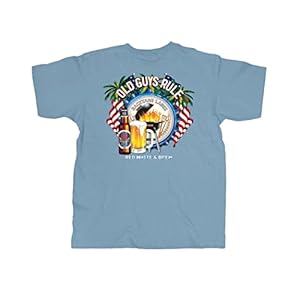 OLD GUYS RULE Men’s Graphic T-Shirt, Red White & Brew – 4th of July, Memorial Day – Novelty Tee for Dad, BBQ Lovers, Grilling