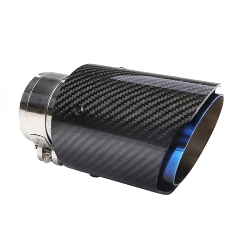 マツダ CX-30 DM系 に適用テールスロート ステンレス鋼 マフラーカッター テールスロート カーボンファイバー63-89mm 車の排気 排気管 装飾アクセサリー 外装パーツ簡単取付(ブルーエッジ)