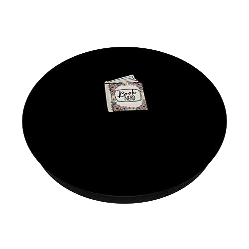 Cute Book Nerd For Bookworm Readers PopSockets Swappable PopGrip, Black - Image 2