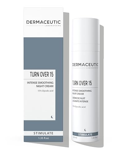Turn Over 15 | Crema Notte Anti-Aging | 15% Acido Glicolico AHA | Esfoliante Viso Anti-Rughe & Macchie, Imperfezioni & Impurtà | Cura Concentrata Levigante & Purificante | 40ml | Dermaceutic