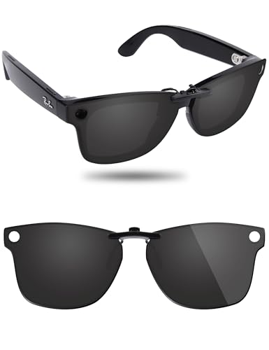 Polarized Clip-On Sunglass for Ray-Ban Meta Wayfarer RW4008 (Size 53-22)- UV Protection - Universal Fit for Men & Women