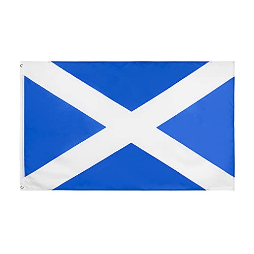Scotland Flag 5ft x 3ft for Euro Party Decorations 2026 Double Side with Brass Eyelets for 2026 Football Euro Garden Street Party Decoration (Scotland Flag)