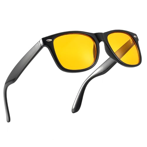 GLCLRS Oversized Blue Light Blocking Glasses, Yellow Tinted Eyeglasses, Blue