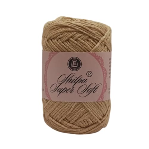 SHILPA Super Soft Cotton Yarn - 100% Pure Cotton, 4-Ply Bulky Thread (1.5mm) – 100g Balls – Ideal for Crochet, Knitting, Baby Items, Blankets & Garments (Beige)