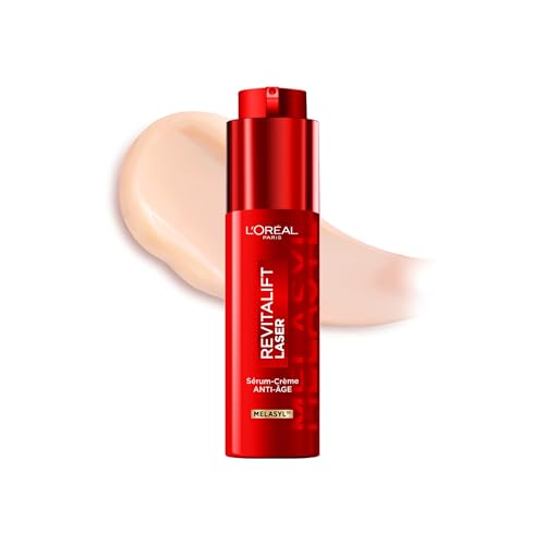 L'Oréal Paris - Sérum-Crème Anti-Âge - Réduit les Rides, les Taches et Redonne de l'Éclat - Tous Types de Peau - Enrichi en Melasyl - Revitalift Triple...