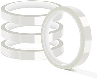 SDN CUSTOM Clear Heat Resistant Tape for Sublimation, Heat Tape 12.7MM x 33M, High Temperature Sublimation Heat Tape, Heat Transfer Tape for Heat Press No Residue and Heat Transfer Vinyl (10 Pack)