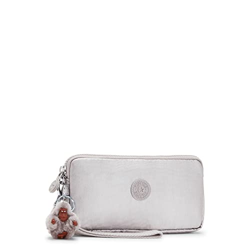 Image of Kipling Lowie Metallic Wristlet Wallet Smooth Silver Metallic
