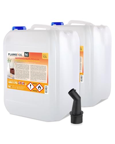 Höfer Chemie Bioethanol 96,6{196e4976feb119a1f0fee853a23e8837e3bdee88744e9d1e0a37b267a98ddcf7} Premium 2 x 10 L - Ethanol für Tischkamin, Kamin & Gartendeko für Draußen - Rauch- und Rußfrei - Aus Mais & Zuckerrüben Höfer Chemie Bioethanol 96,6{196e4976feb119a1f0fee853a23e8837e3bdee88744e9d1e0a37b267a98ddcf7} Premium 2 x 10 L - Ethanol für Tischkamin, Kamin & Gartendeko für Draußen - Rauch- und Rußfrei - Aus Mais & Zuckerrüben