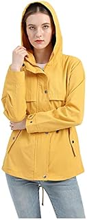 JINGAN Lightweight Rain Jacket Women Hood Women Windproof Waterproof Outwear with Hood Outdoor Walking Hiking Coat Jacket Waterproof Mens Jacket