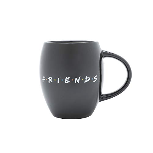 Caneca Porcelana Bulging Wb Friends Logo Preto 8X10X11,5 Cm - 500 Ml