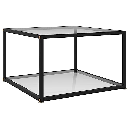 SKM Mesa de Centro Transparente Vidrio Templado 60x60x35 cm,Mobiliario,Mesas,Mesas Decorativas,Mesas de Centro,Transparente,322887