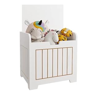 VILAWLENCE Storage Box Small Cube Toy Storage Organizer White，White Wooden Entryway Storage Bin For Home Books Clothes Toy,Small Square Nightstand For Playroom,Bedroom(15.4×11.8×15.3inches)