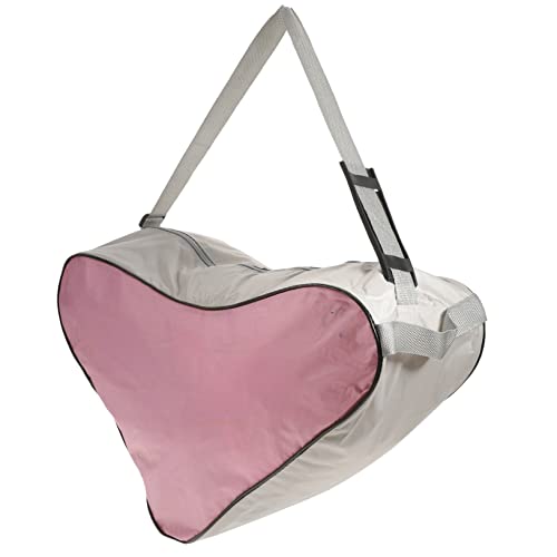 BESPORTBLE High Capacity Mesh Cloth Tote Bag for Skating Durable Triangle Design Easy to Clean for Ice Skates Roller Skates Stylish Pink Color