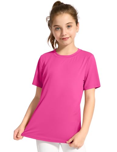Image of KEREDA Girls Athletic Shirts Quick Dry T Shirts Summer UPF 50+ Tops 3 Pack