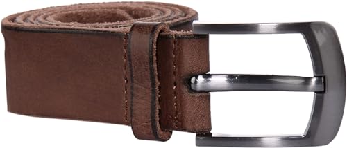 Nolan Men's Full Grain Leather Belt 1.5", Classic Business Work Belt with Anti-Scratch Zinc-Alloy Single Loop Buckle (Brown, Size 36, Waist 34")4