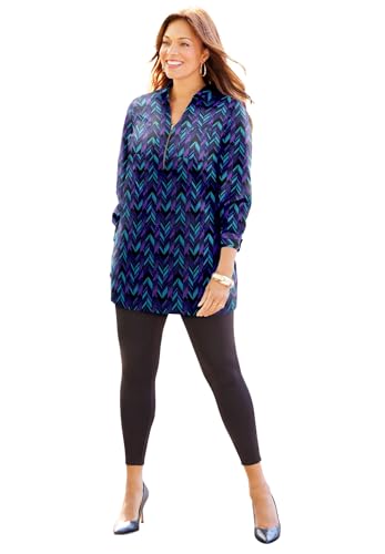 Catherines Women's Plus Size Breezeway Half-Zip Tunic