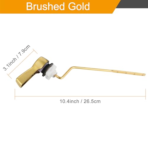 Image of Hibbent Universal Metal Side Mount Toilet Handle Kit, Brushed Gold