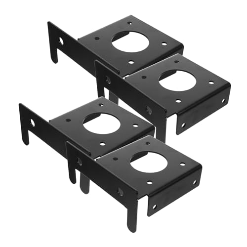 Ciieeo 4 pezzi Supporto Base per in Inossidabile Nero Staffa Pesante per Montaggio e Ringhiere Base Ancoraggio per Posta in Legno