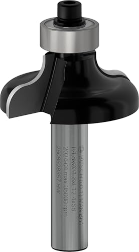 Image of BOSCH PRO Ogee Fillet Router Bit | R4.8xO31.8xL12.4xS8mm | Crafted for Decorative Edge Work | Smooth, Ornate Profiles with Classic Fillet Detail | Durable Carbide Blade | Kickback-Reducing Design