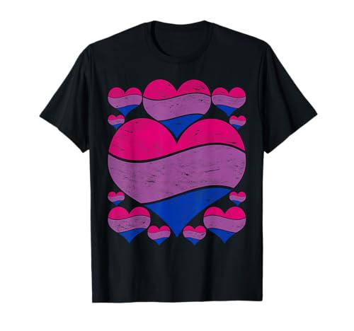 Queer Bisexuell Flagge Herz Bi Pride LGBTQ Bisexuell T-Shirt