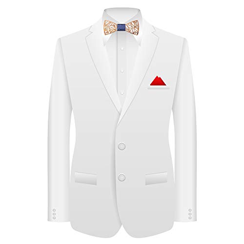 Classic Handmade Mens Wood Bow Tie With Matching Pocket Square And Men's Cufflinks Set #TOP6
