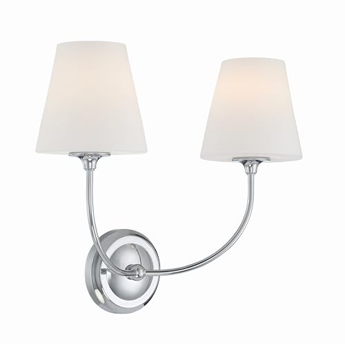 Image of Crystorama Libby Langdon Sylvan 2 Light Polished Chrome Bathroom Vanity
