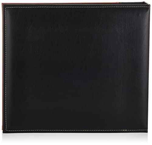 Álbum de fotos Pioneer de 3 anillos con cubierta cosida, 12" x 12", Negro/Marrón miniatura 2