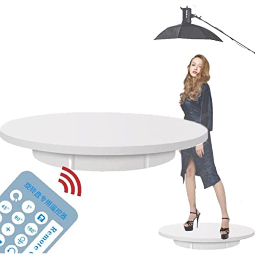 FENGSSLL Plateau Tournant Electrique, Présentoir Rotatif Électrique De 60cm, Plate-Forme Tournante Automatique avec Télécommande,pour la Photographie,Vidéo,White