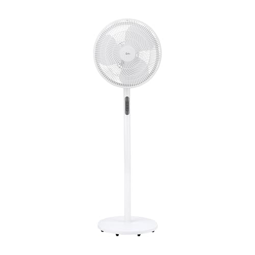 JATA JVVP3061 - Ventilador de Pie. Ventilador Oscilante. 50 W. 3 Aspas de 40 cm de diámetro. 3 Velocidades. Altura Ajustable hasta 125 cm. 2663, 4 m3/h. 51 dB. Silencioso. Cabezal Inclinable