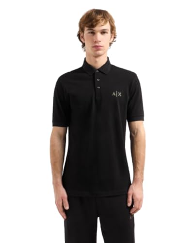 Armani Exchange Men's A|x Black and Gold Polo