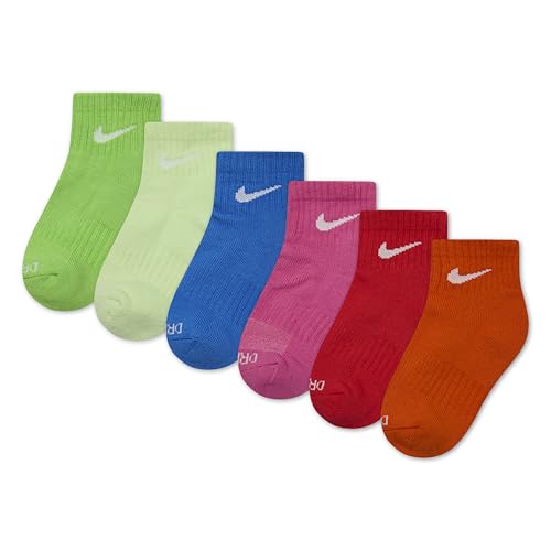 Image of Nike Multi-Pack Performance Ankle Socks, Barely Volt 6-Pack, XS