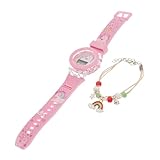 Ipetboom Reloj Digital Luminoso para Niñas con Diseño de Unicornio Correa de Silicona y Pulsera Incluida para Color Rosa con Empaque Aleatorio