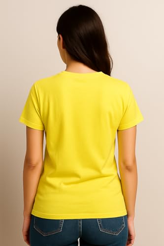 Image of Women's Solid Round Neck Half Sleeves Polyester T-Shirts, Moisture Wicking t-Shirt (Pack of 1)