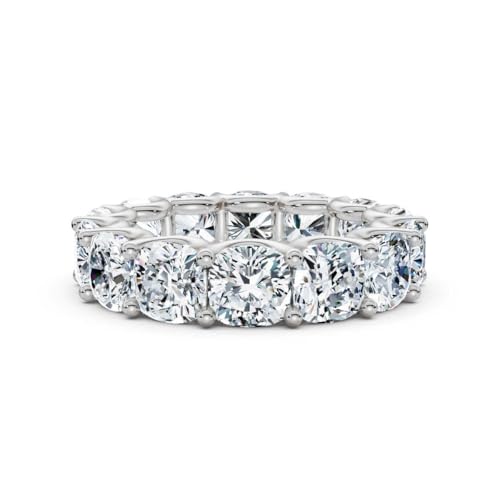 3.00 TO 10.00 Carat Cushion Cut Lab Grown Diamond Eternity Ring 10K 14K 18K White Gold Eternity Ring Lab Grown Diamond Wedding Ring Christmas Gift For Women (9 Carat E-F Color, VVS2 Clarity)
