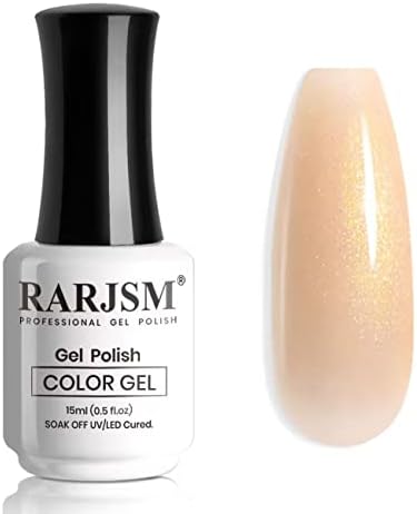 Nude Pink Gel Polish Jelly Glitter Neutral Color Skin Tone Shimmer Pig...