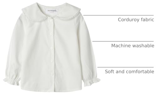 Image of Mud Kingdom Little Girls Corduroy Shirt Button Down Long Sleeve Lace Collar