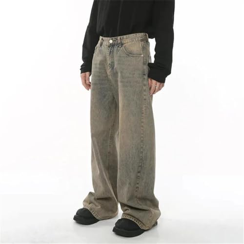 Men's Baggy Jeans Harbor Style Worn Out Loose Wide Leg Denim Pants Chic Distressed Streetwear Vintage Trousers2