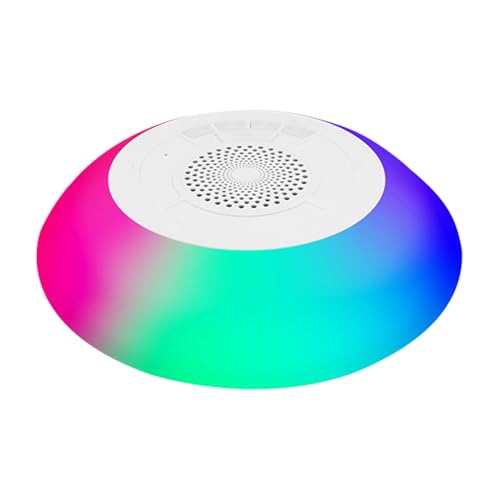 Waterprof Wireles - Altavoz de Audio Flotante, Altavoz de música, Modo de luz Colorida, Ducha, jardín, Patio, Entretenimiento, Dispositivo Recargable, diseño Resistente y fiable para Viajes