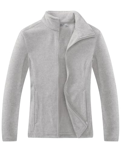 Outdoor Ventures Women's Lightweight Warm Zip Up Long-Sleeve Soft Polar Fleece Jacket for Fall Winter