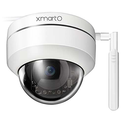 xmartO 2K HD Dome PTZ Wireless Security Camera with Auto Tracking and Audio, Indoor/Outdoor WiFi Surveillance Camera Works standalone or with NVR, Record to SD Card, NVR or Cloud Storage