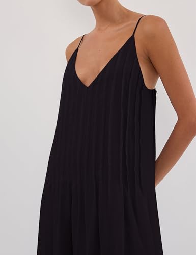 Image of Anoumcy Summer Pleated Maxi Dresses for Women 2026 Spaghetti Strap V Neck Vacation Beach Long Flowy Boho Sundress