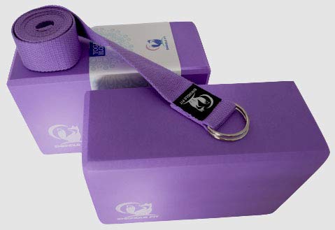 Yoga blocks 2 pack, bag & strap (Pink) - Image 3