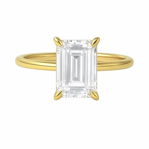 Zameni & Co 2CT Emerald Cut Cubic Zirconia Engagement Wedding Ring. Sterling Silver S925. Travel Ring | Bridal Ring | Promise Ring