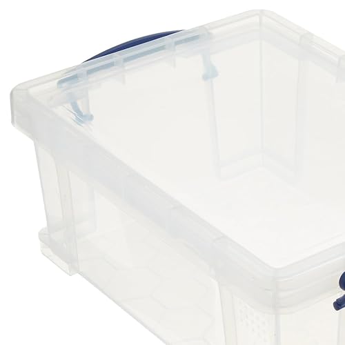 Image of Really Useful Box Stackable 9 Liter Plastic Storage Container, 10 Pack | Bin with Snap Lid & Built-In Clip Lock Handles for Home & Office Organization