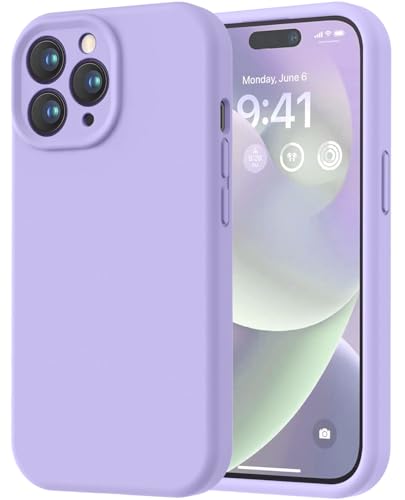 Image of LOVE 3000 Designed for iPhone 14 Pro Case, Premium Silicone with [Soft Anti-Scratch Microfiber Lining] Shockproof Protective Phone Case for Men Women Girls 6.1 inch, Light Purple