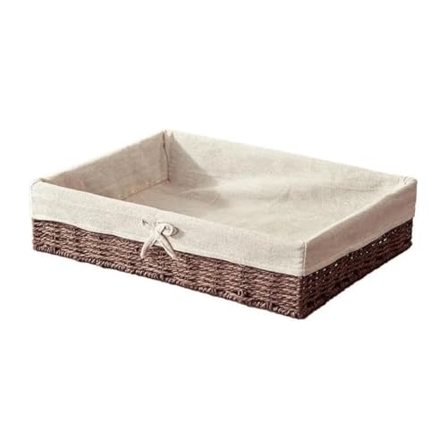 Harewtwy Cestas Tejidas Cesta de Picnic Almacenamiento de Pan Cuerda de Papel Cesta de Almacenamiento para Pasteles Almuerzo Aperitivo Desayuno,B