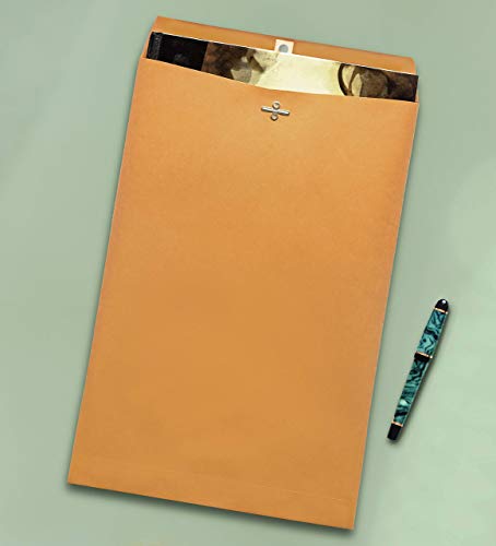 Endoc 10 X 15 Clasp Envelopes - 100 Pack Brown Kraft Catalog Mailing Gummed Seal Envelope - 28Lb Heavyweight 10X15 Inches Manila Envelopes For Home, Office, Business, Legal Or School #TOP4