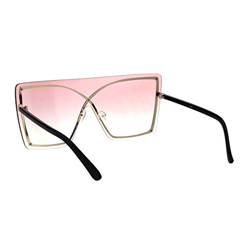 Rims Behind Lens Fashion Sunglasses Oversized Flat Top Square Womens3